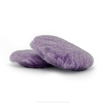3KWP | Buff and Shine | 3" Uro-Wool Purple 100% Knitted Wool Blend Cutting Pads - 2 Pack