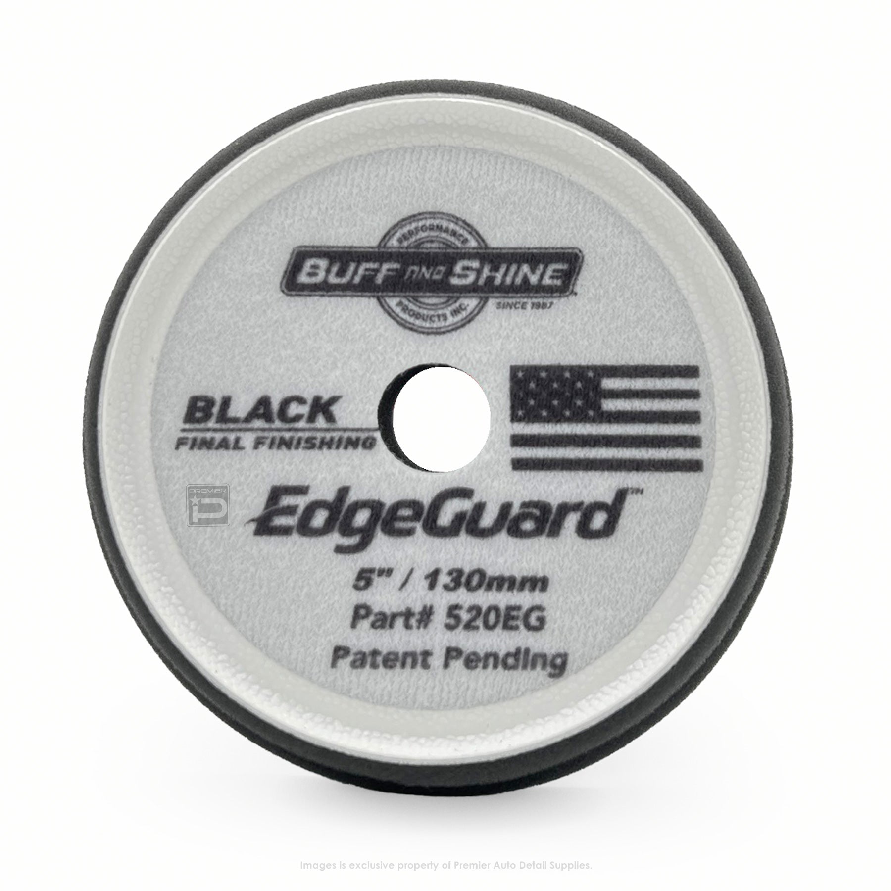 520EG | Buff and Shine |EdgeGuard Foam Pad, Black, Finishing, 5" / 130mm