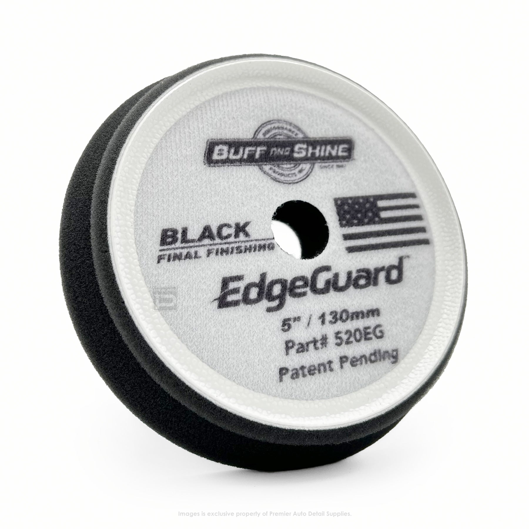 520EG | Buff and Shine |EdgeGuard Foam Pad, Black, Finishing, 5" / 130mm