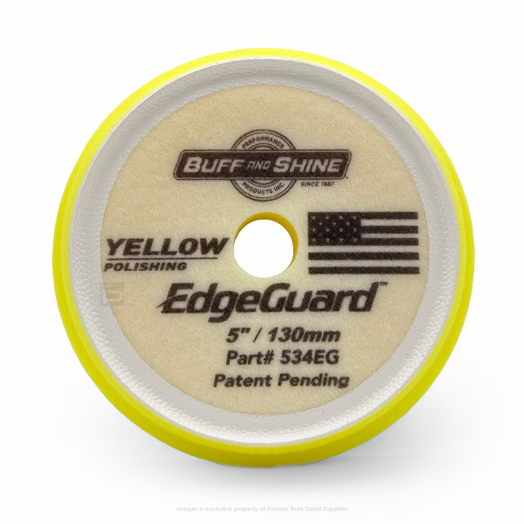 534EG | Buff and Shine | EdgeGuard Foam Pad, Yellow, Polishing, 5" / 130mm