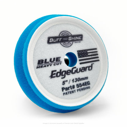 554EG | Buff and Shine | EdgeGuard Foam Pad, Blue, Heavy Cut, 5" / 130mm