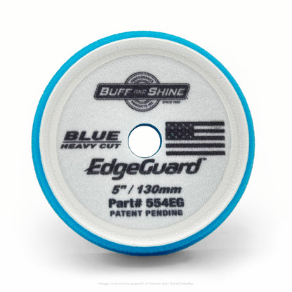 554EG | Buff and Shine | EdgeGuard Foam Pad, Blue, Heavy Cut, 5" / 130mm