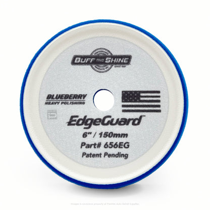 656EG | Buff and Shine | EdgeGuard Foam Pad, Blueberry, Heavy Polishing, 6" / 130mm