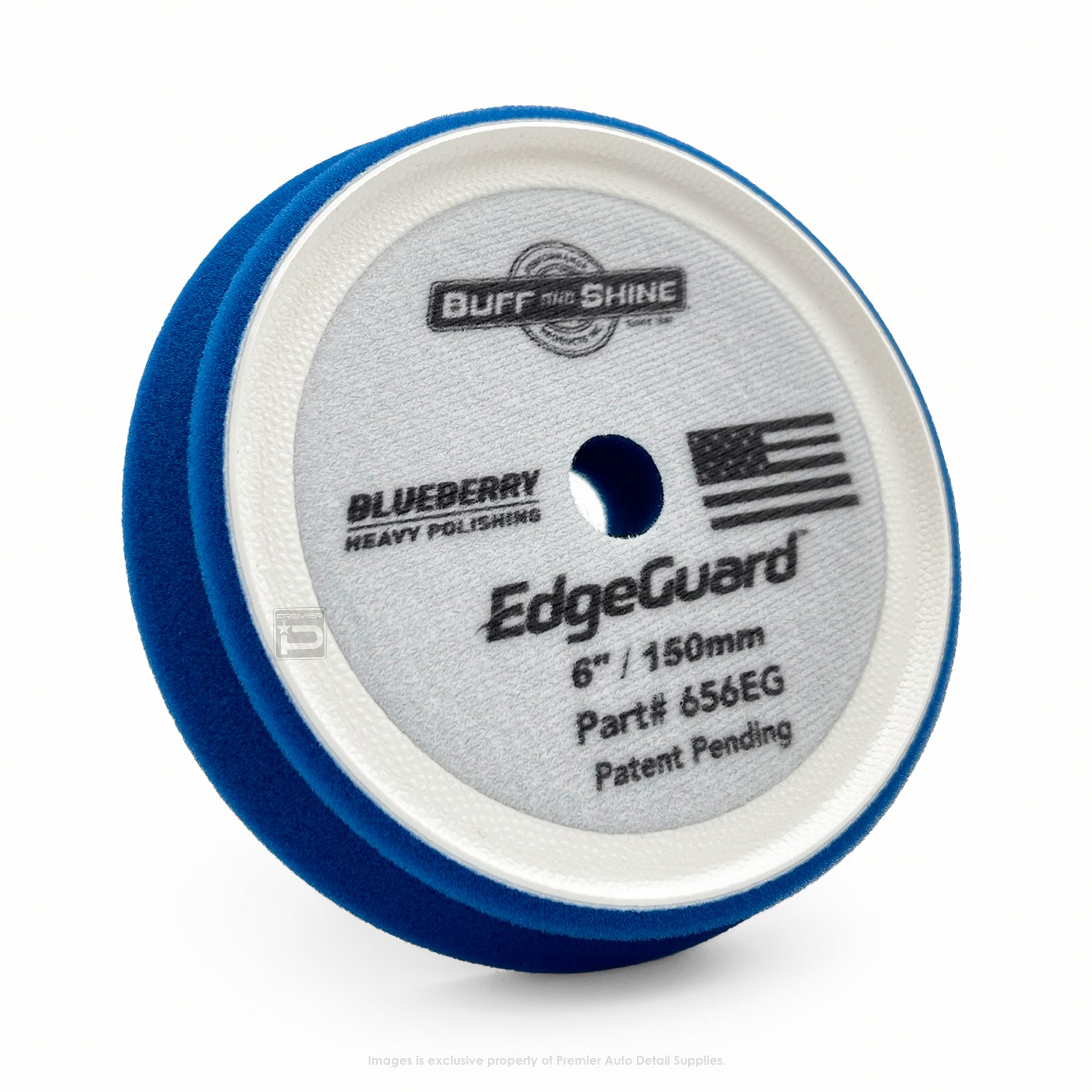 656EG | Buff and Shine | EdgeGuard Foam Pad, Blueberry, Heavy Polishing, 6" / 130mm