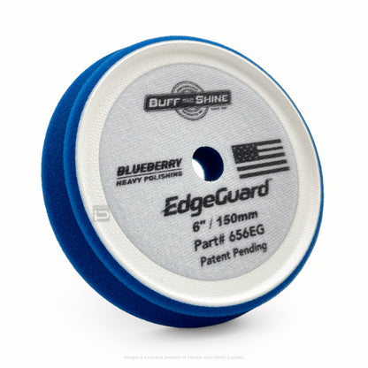 656EG | Buff and Shine | EdgeGuard Foam Pad, Blueberry, Heavy Polishing, 6" / 130mm