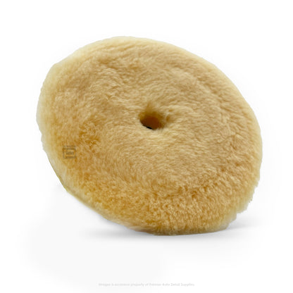 5KFWY | Buff and Shine | 5" Uro-Wool Yellow Knitted Wool Dark Yellow Foam Interface Pad